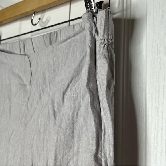 J. Jill Stretch Linen Button Hem Ankle Pants Gray Women's Size medium petite - Picture 9 of 13